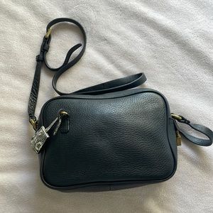 J crew signet pebbles leather black bag